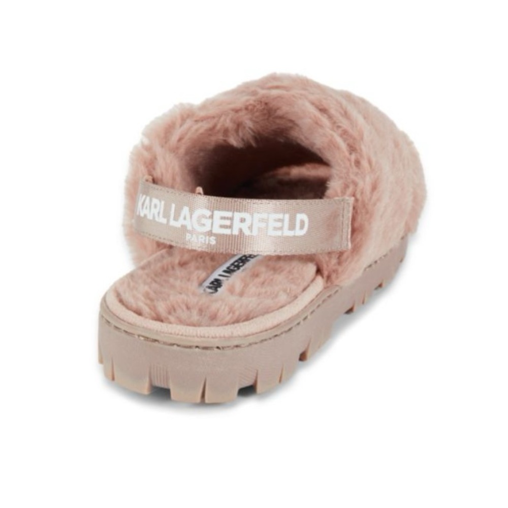 Karl Lagerfeld Fax Fur Slippers Sandals - Picture 2 of 4